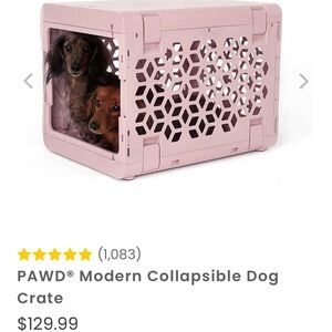 PAWD Pink Collapsible Dog Crate